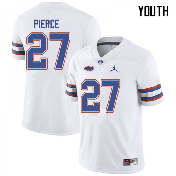 Jordan Brand Youth #27 Dameon Pierce Florida Gators College Football Jersey White